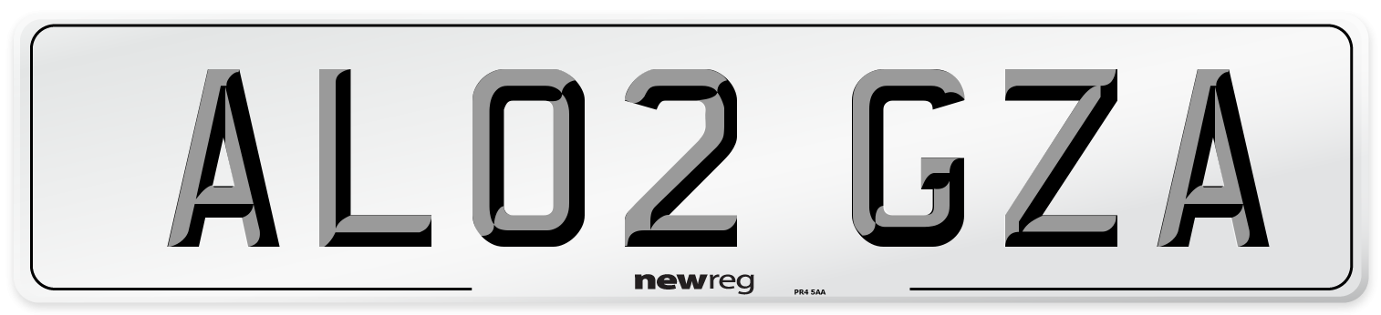 AL02 GZA Number Plate from New Reg